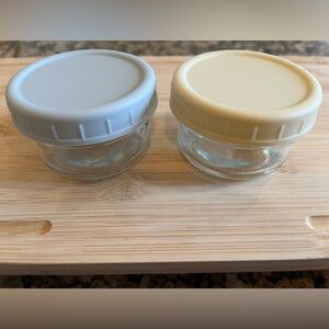 Set of 2 - salad dressing or condiment portable glass cups